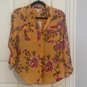 Orange floral shirt by Candies